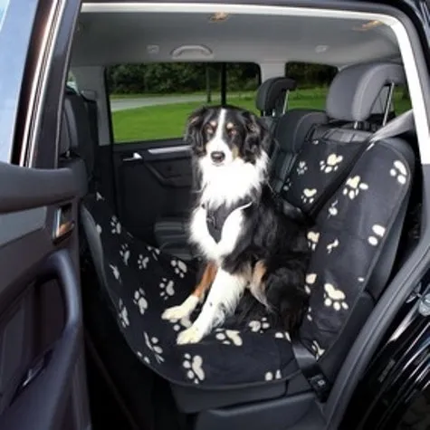 Trixie Car Seat Cover with Paw Print Design Black/Beige 1.40x1.45m