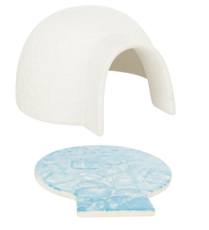Trixie Igloo with Ceramic Cooling Plate for Small Pets - WHITE/13X9X15CM