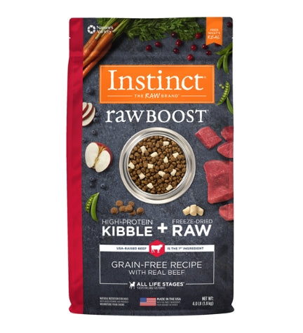 Instinct Raw Boost Kibble Beef Dry Dog Food - 4LB
