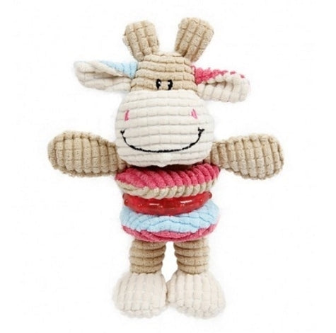 ebi Cow Play Plush Dog Dog Toy - BEIGE/SMALL