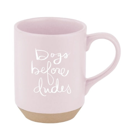PetShop by Fringe Studio Dogs Before Dudes Stoneware Mug - PINK/3.25X4.25