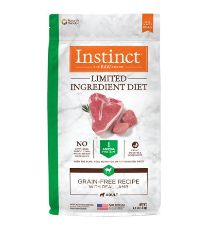 Instinct Limited Ingredient Diet Grain Free Recipe Lamb Dry Dog Food 4lb