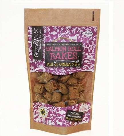 Green&Wilds Roll Bakes Salmon Dog Treats - 150G