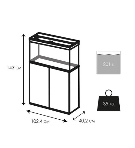 Ciano Emotions Nature Pro 100 White Aquarium 102.4x40.2x61cm