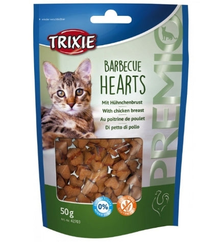 Trixie Premio Barbecue Hearts Cat Treats - 50G