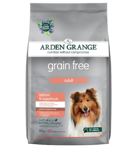 Arden Grange Grain Free Adult Salmon Dog Dry Food 12kg