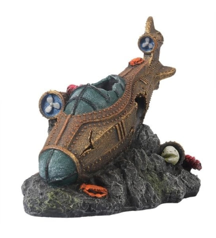 Aqua D'Ella Steampunk Sunken Submarine - 28X17X25CM