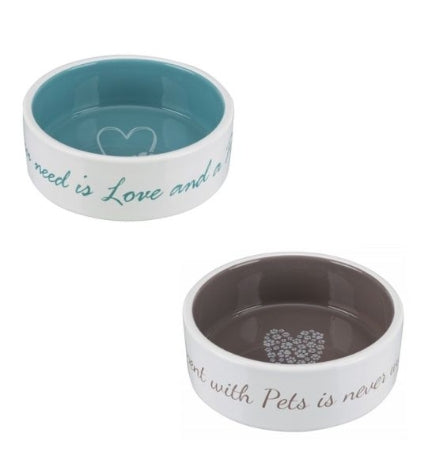 Trixie Pet's Home Ceramic Dog Bowl - LIGHT BLUE/800ML