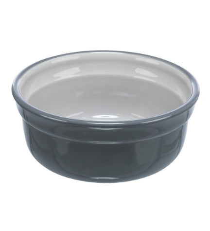 Trixie Plain Ceramic Dog Bowl - GREY/20CM