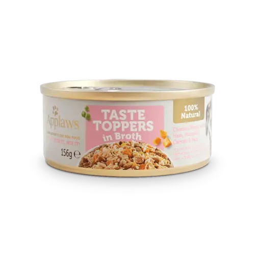 Applaws Taste Toppers in Broth Chicken with Ham & Vegetables Wet Dog Food 156g Tin