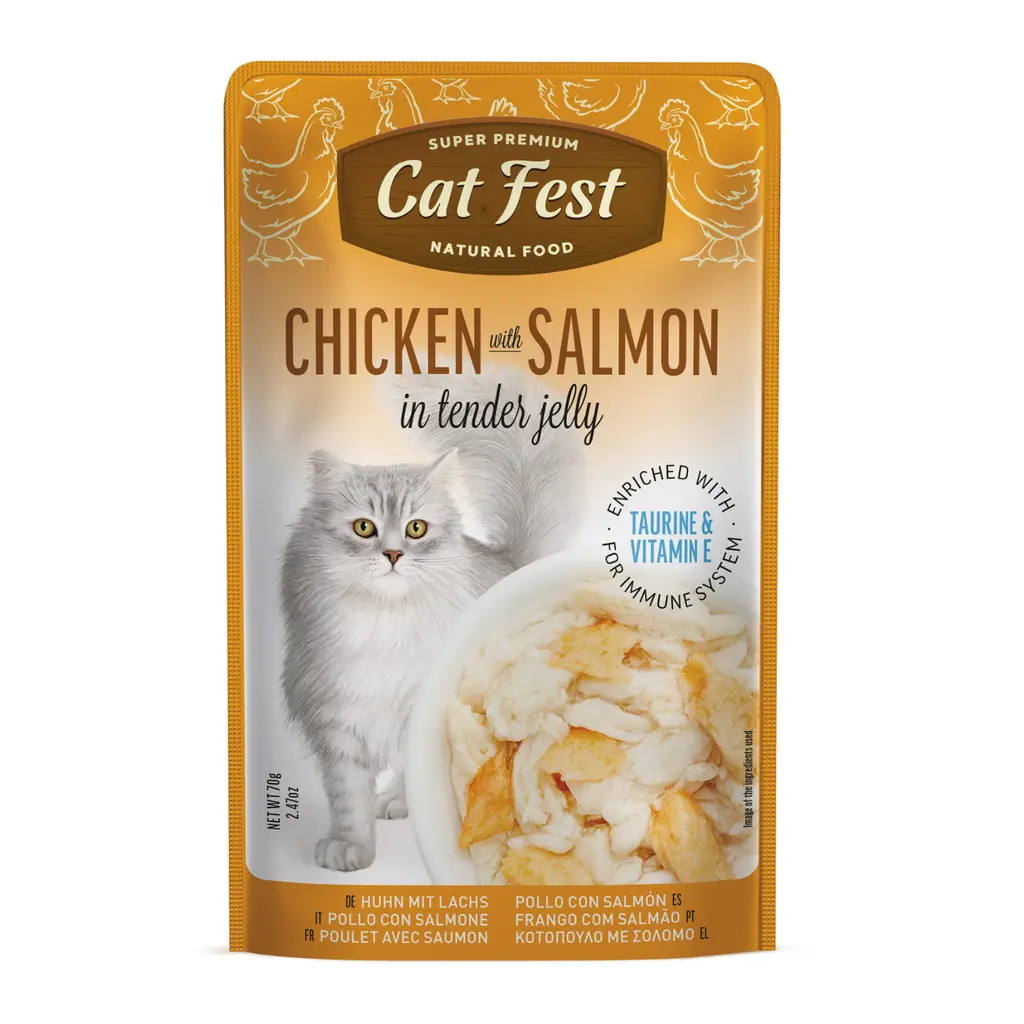 Cat Fest Chicken With Salmon In Tender Jelly For Cats 70gm