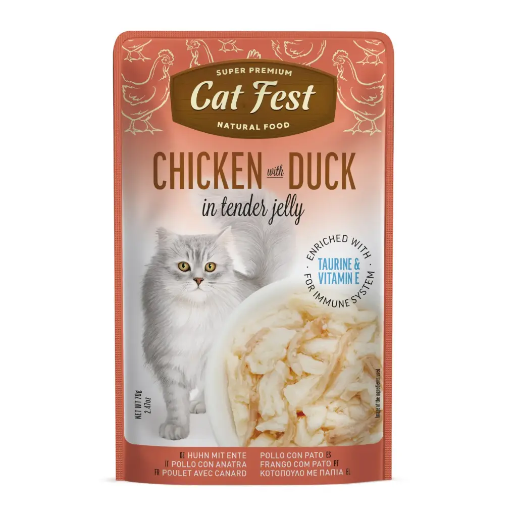 Cat Fest Chicken With Duck In Tender Jelly For Cats 70gm