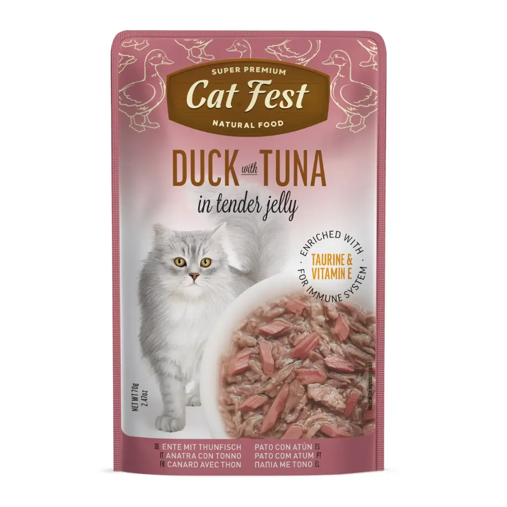 Cat Fest Duck With Tuna In Tender Jelly For Cats 70gm