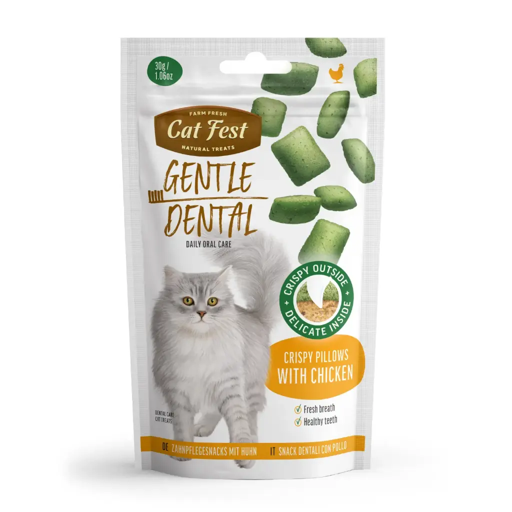 Cat Fest Dental Treats For Cats -Crispy Pillows -Chicken 30g