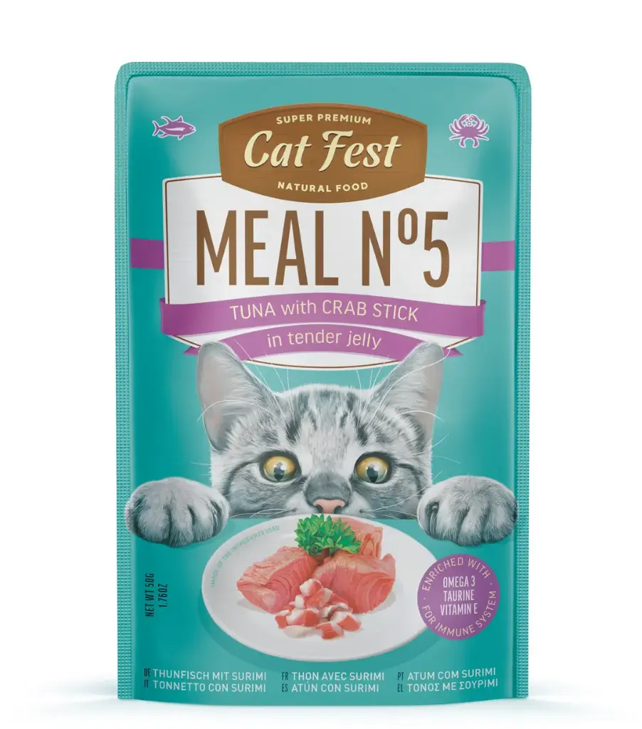 Cat Fest Meal No 5 Cat Food in Jelly-Tuna With Crab Stick 50gm