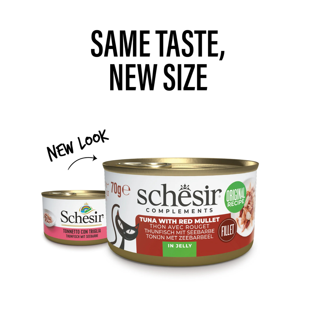 Schesir Complements Cat Wet Food  in Jelly Can- Tuna With Red Mullet 70g 