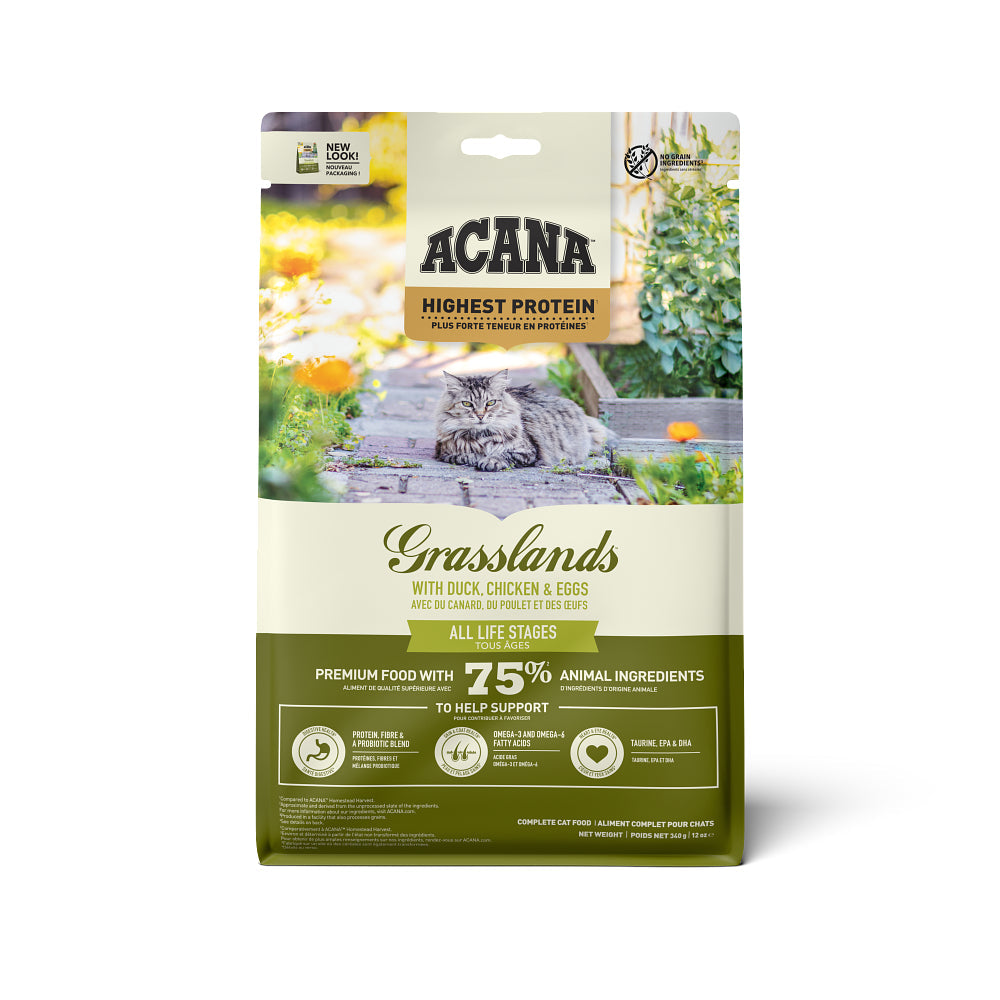 Acana Highest Protein Grassland Dry Cat Food - 340G