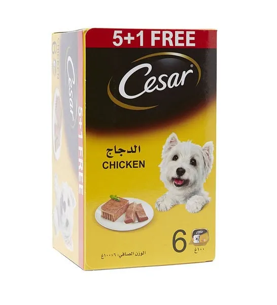 Cesar Chicken 5+1 FREE Promo Pack Wet Dog Food - 6X100G