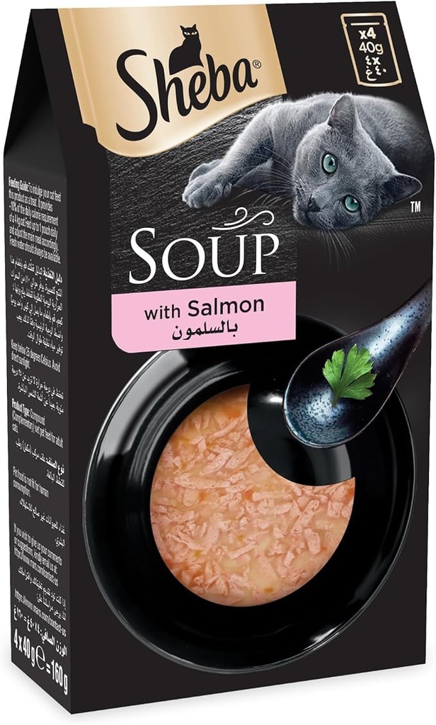 Sheba Soup with Salmon Wet Cat Food - 4X40G