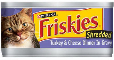 Purina Friskies Shreds Turkey and Cheese Dinner in Gravy Canned Wet Cat Food 24x 5.5oz Cans