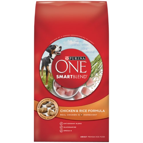 Purina One Dry Adult Dog Food High Protein Real Chicken & Rice 4x 8-Lb Bags