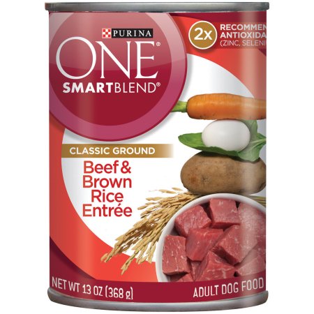 Purina One Wholesome Beef & Brown Rice Entree Canned Wet Dog Food 12x 13oz