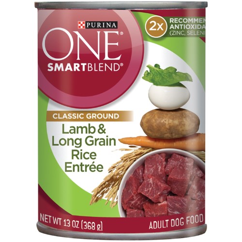 Purina ONE SmartBlend Classic Healthy Puppy Ground Lamb & Long Grain Rice Canned Wet Dog Food 12x 13oz