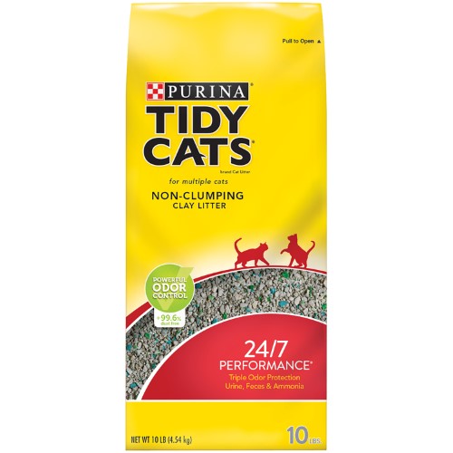 Purina Tidy Cats Non Clumping Cat Litter 24/7 Performance Multi Cat Litter Odor Control Formula 4x 10-Lb