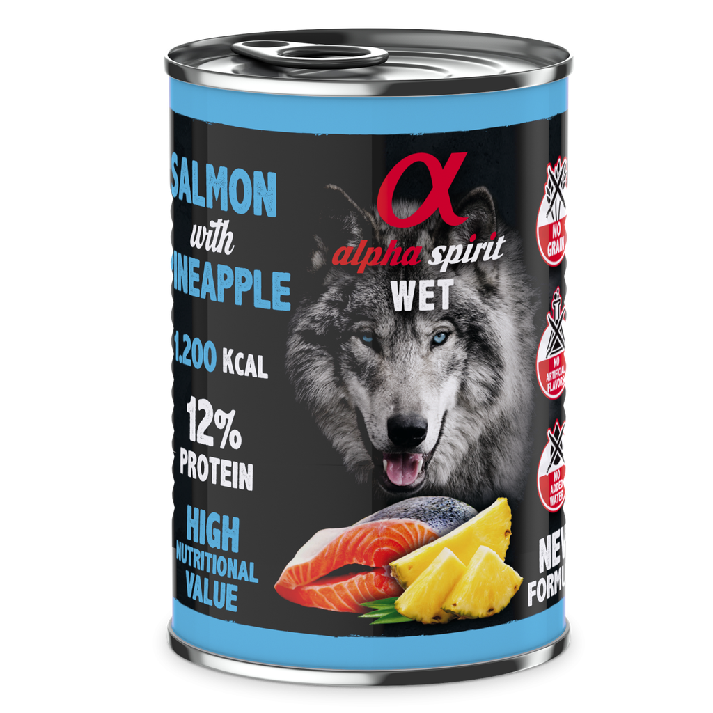 Alpha Spirit Canned Dog Food Salmon With Pineapple 400 g