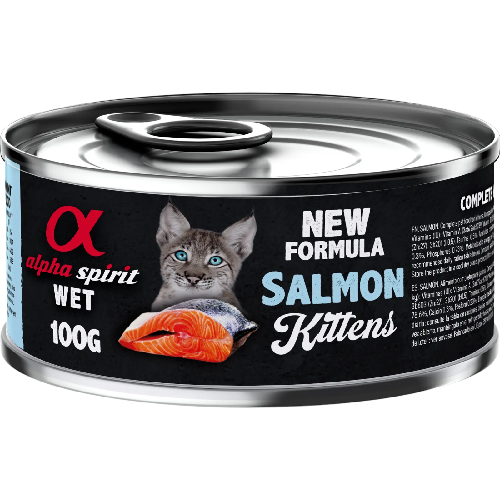 Alpha Spirit Wet Food for Kittens Salmon, 6 x 100 g cans