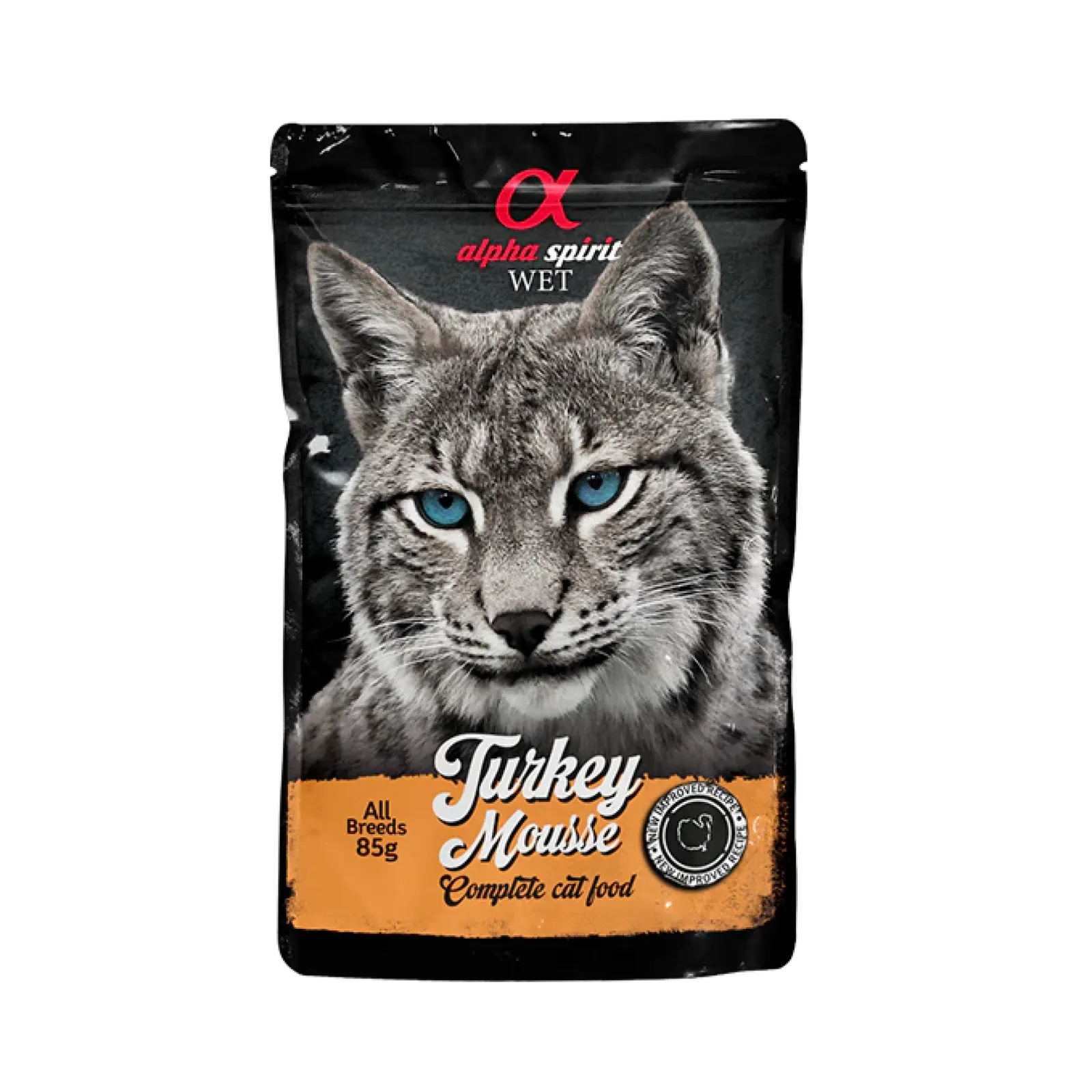 Alpha Spirit Turkey Mousse for Cats, 24 x 85 g Pouches