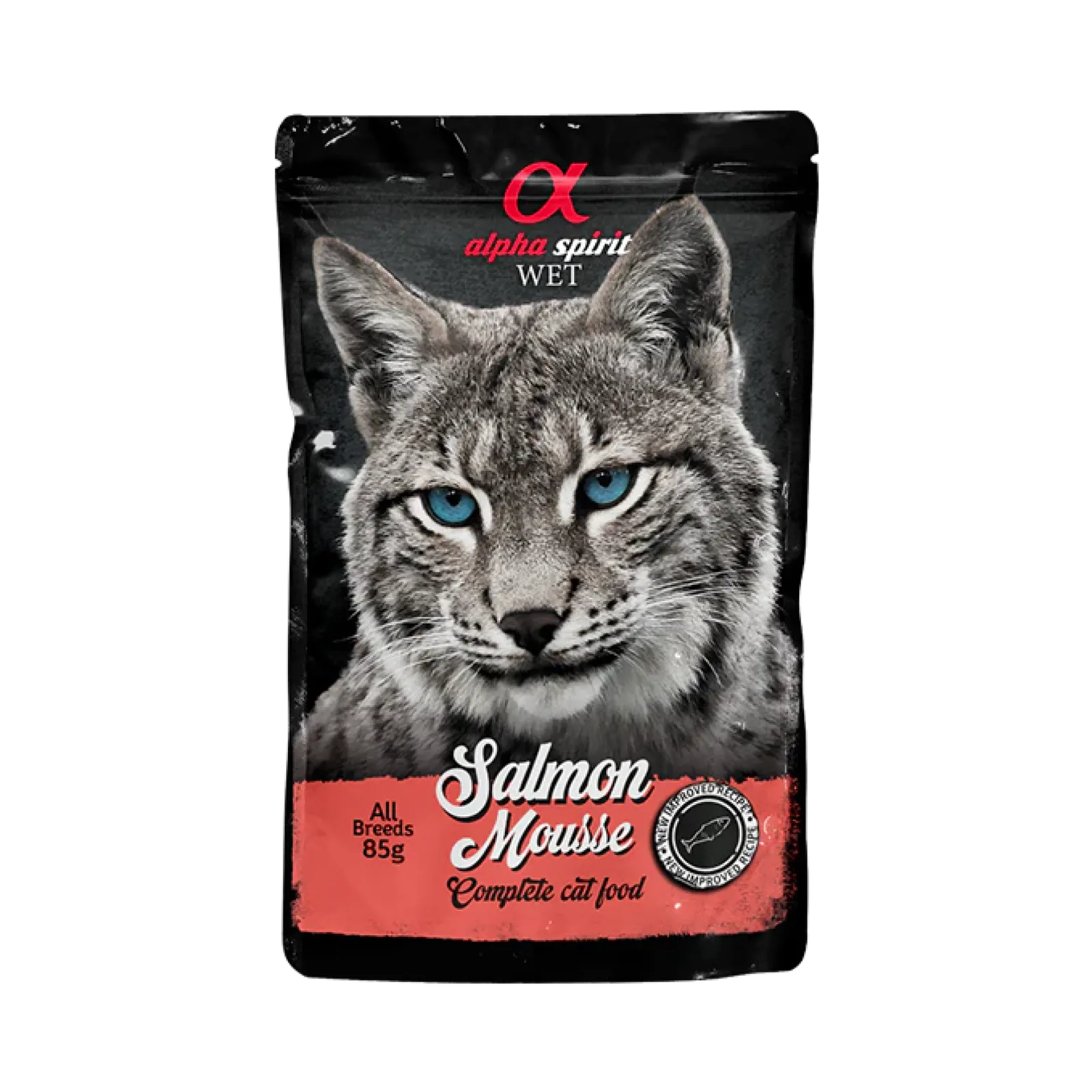 Alpha Spirit Salmon Mousse for Cats, 24 x 85 g Pouches