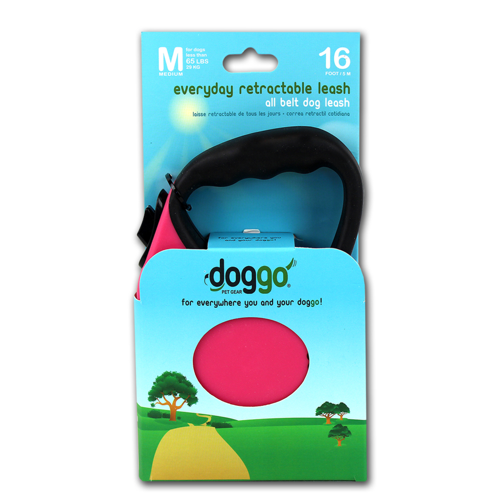 ALCOTT Doggo everyday retractable leash 5m, M, pink