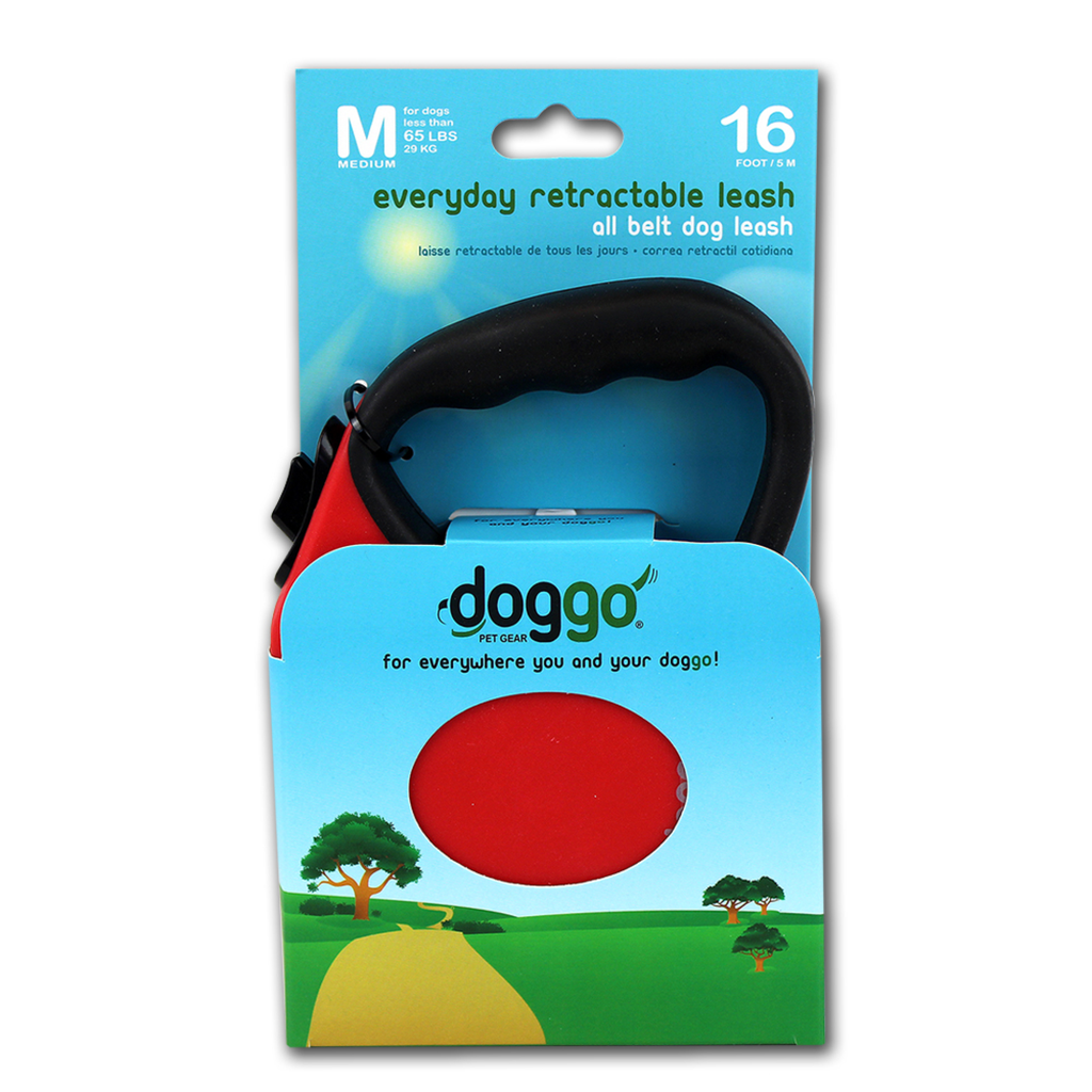 ALCOTT Doggo everyday retractable leash 5m, M, red