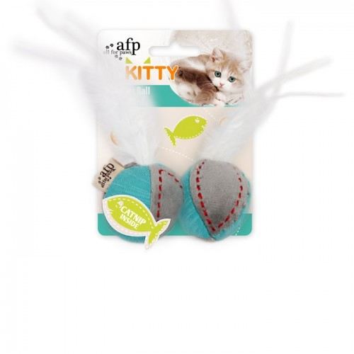 ALL FOR PAWS Kitty Feather Ball Turquoise