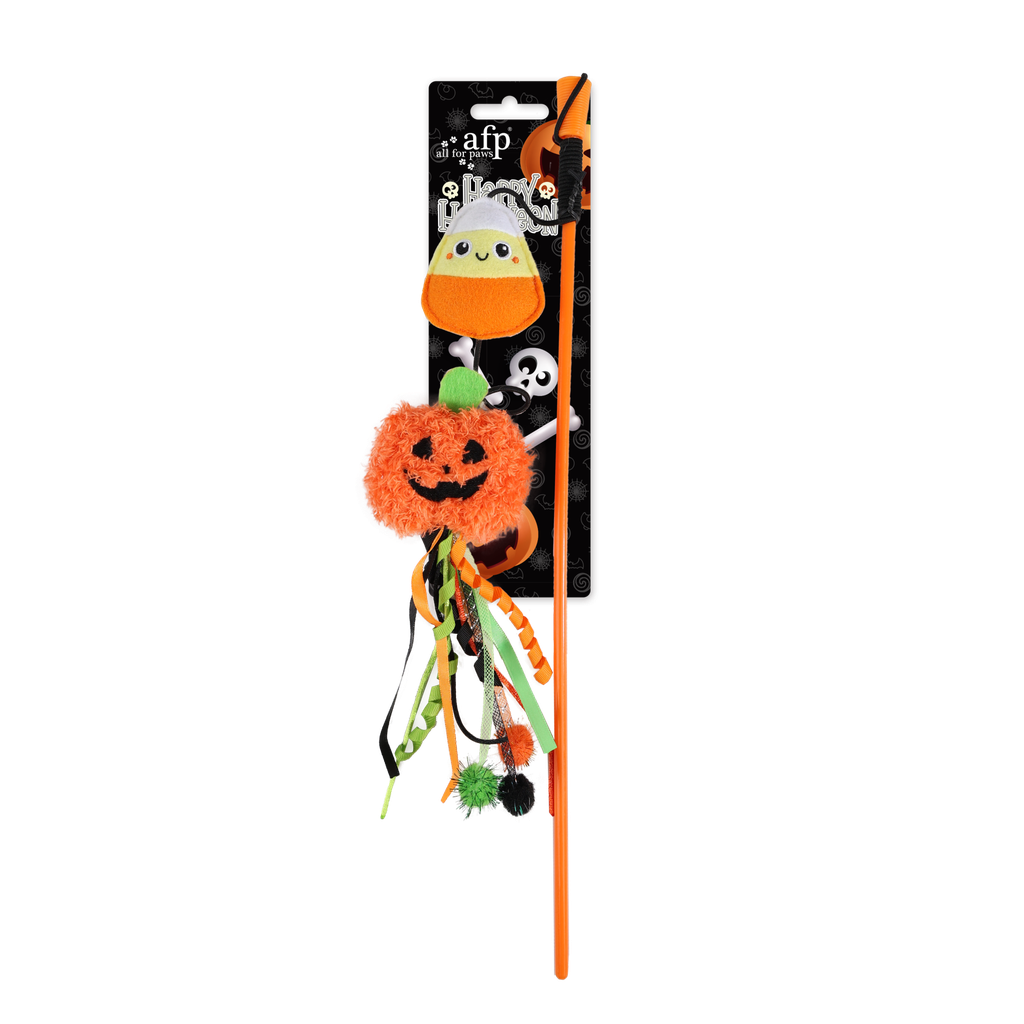 ALL FOR PAWS Naughty Or Trick Cat Pumpkin & Candy Wand