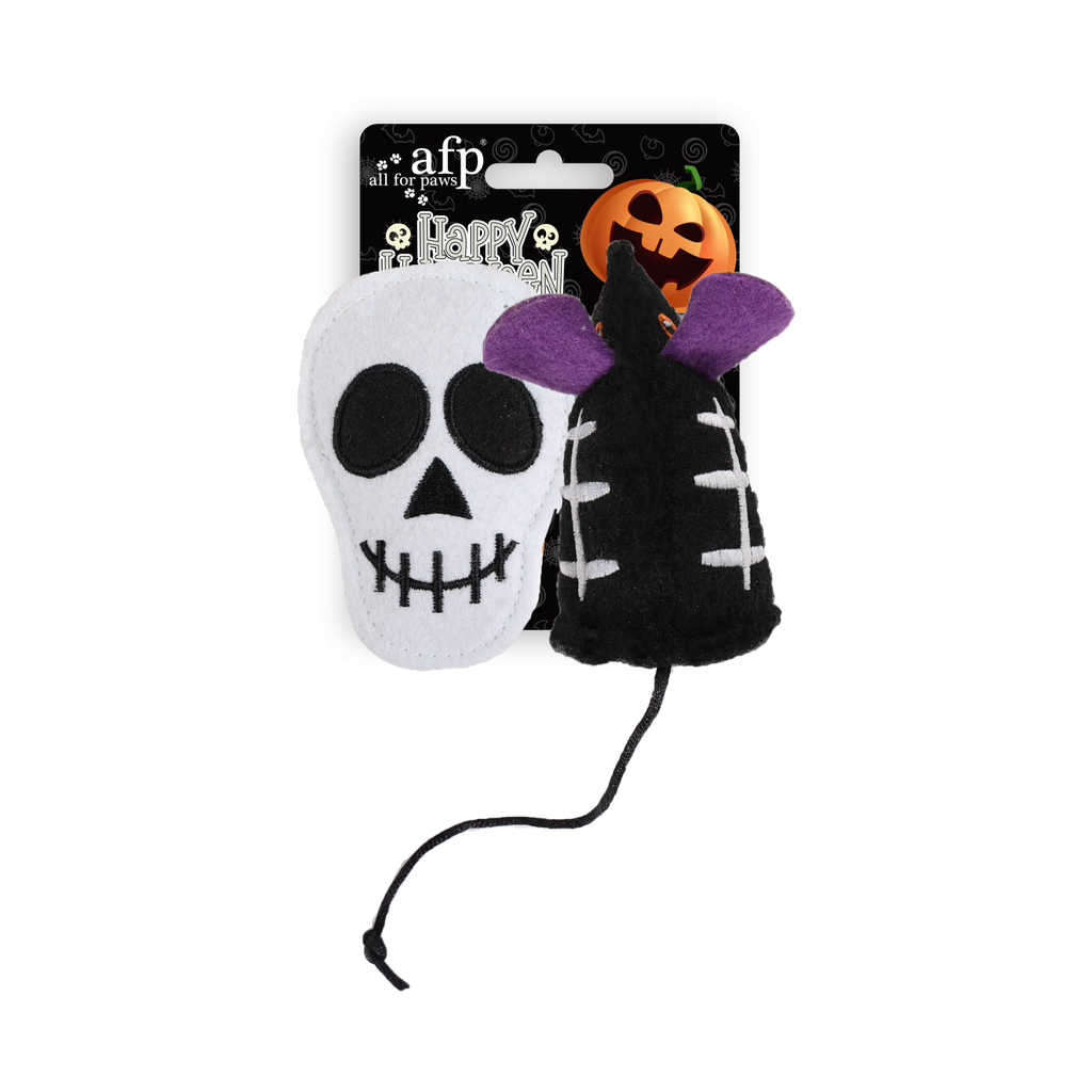 ALL FOR PAWS Naughty or Trick Skull & Undead Mouse 2/pk