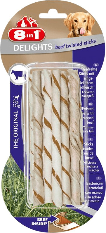 8in1 8in1 Delights Beef Twisted Sticks 10 pcs 190gm
