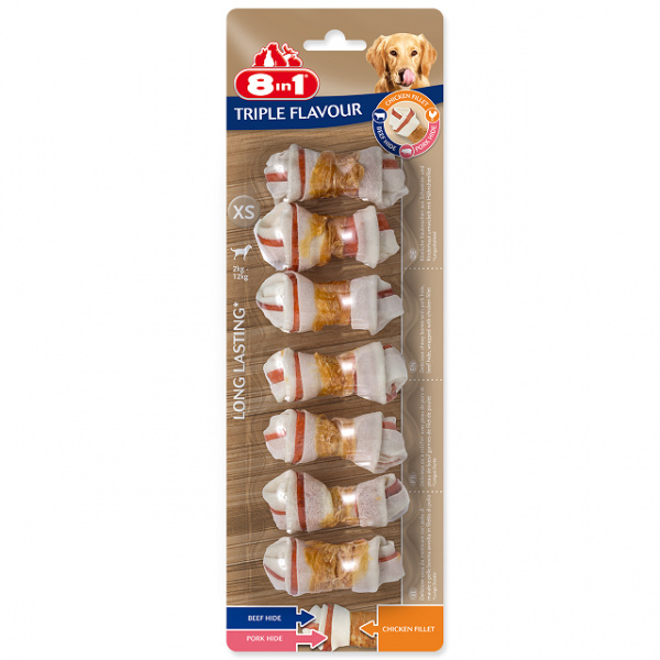 8in1 Triple Flavour Bones XS, 7pcs, 98 g