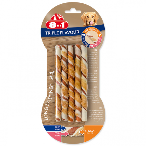 8in1 8in1 Triple Flavour Twisted Sticks 10pcs, 70 g
