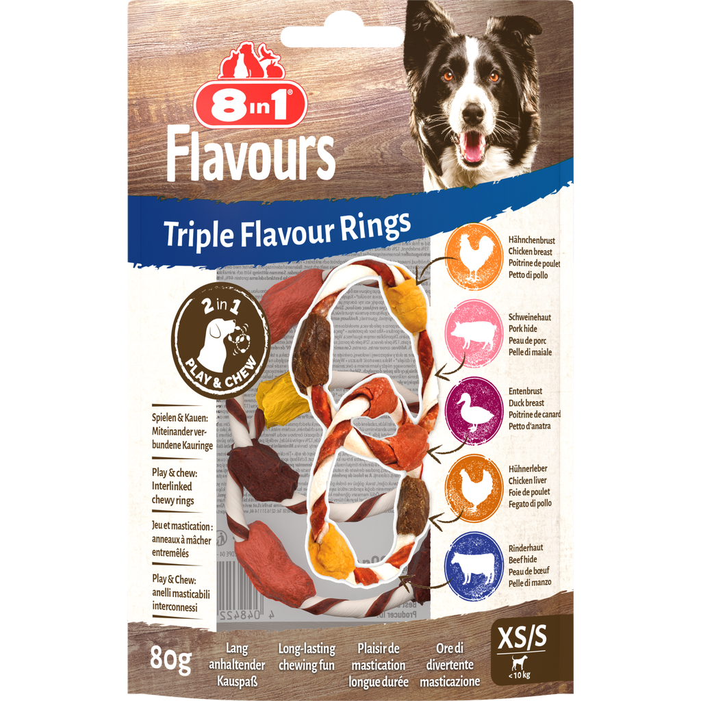 8in1 8in1 Triple Flavour Rings XS/S, 80 g