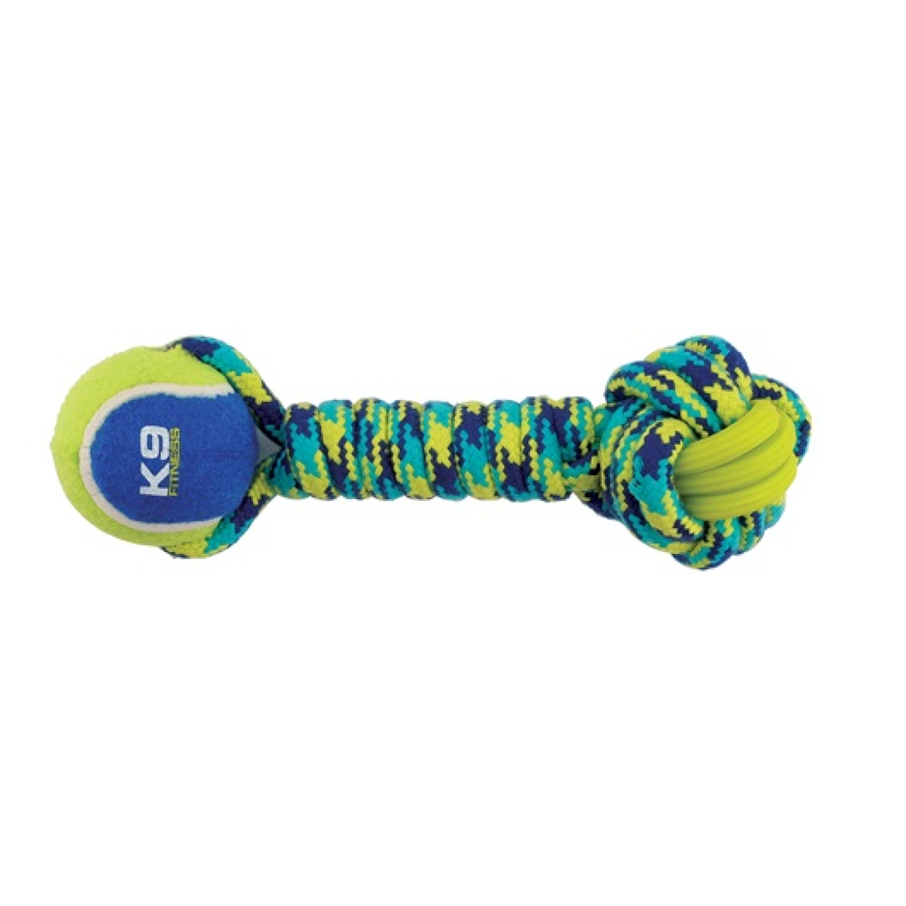 ZEUS K9 Fitness by Zeus Rope and TPR Tennis Ball Dumbbell 30.48 cm dia.
