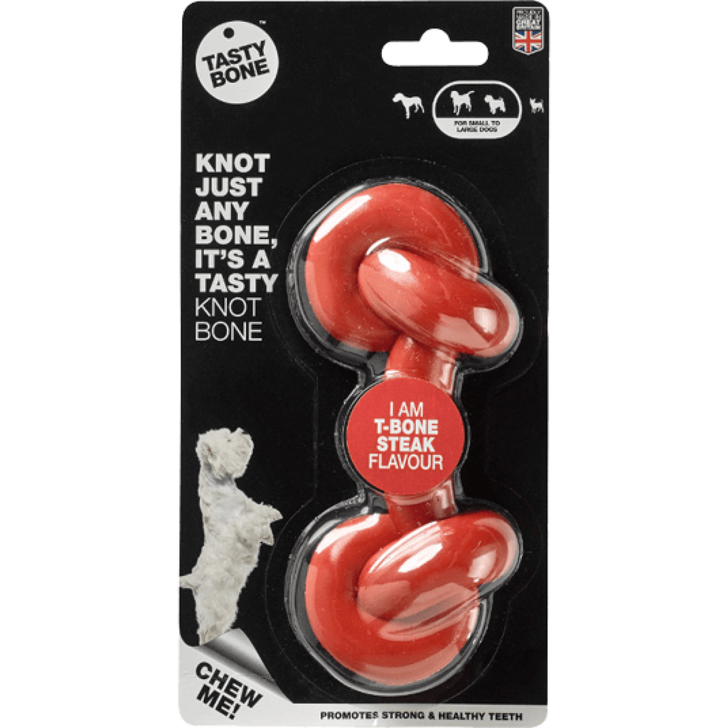 TastyBone Nylon Knotted Bone, T-Bone Steak Flavor