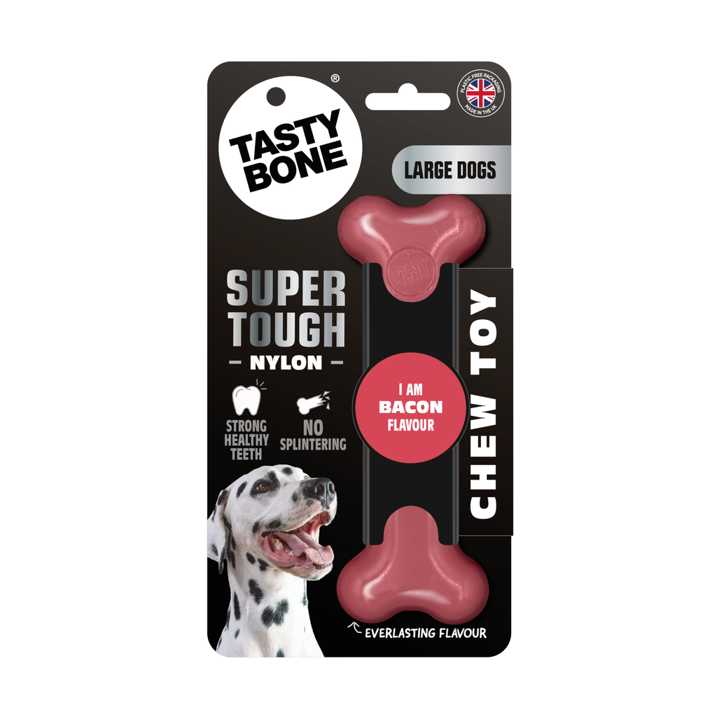 TastyBone Nylon Toy for Large Dogs, Bacon Flavor