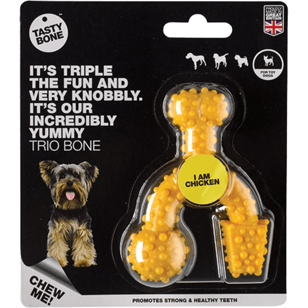 TastyBone Nylon Trio Bone Toy Dog, Chicken Flavor