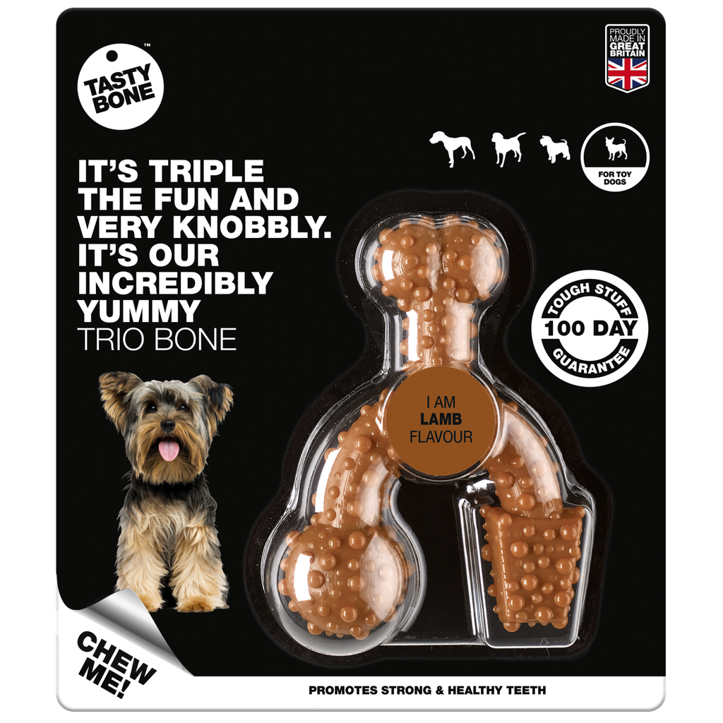 TastyBone Nylon Trio Bone Toy Dog, Lamb Flavor