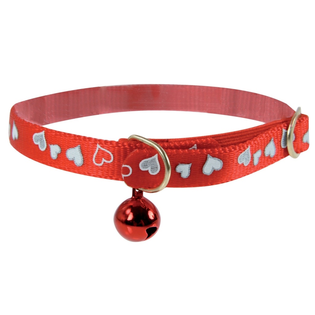 Zolux Reflective Heart Collar Red