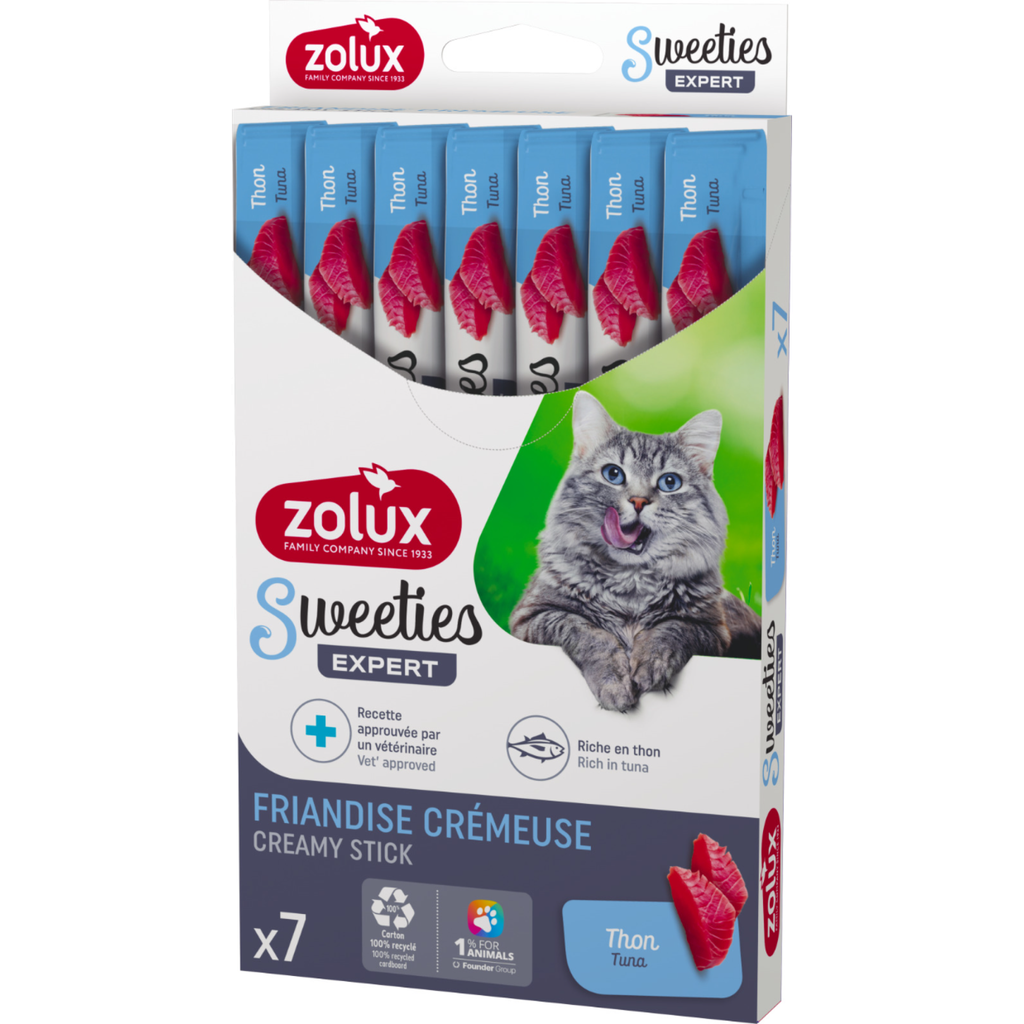 ZOLUX Sweeties Creamy Stick for Cats, Tuna, 7 pcs/box