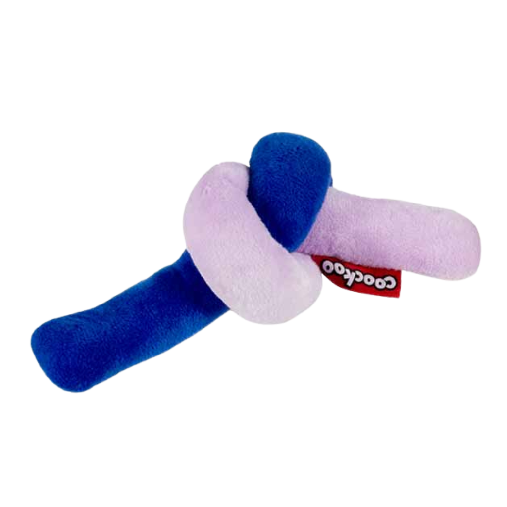 ebi Coockoo KNOTTY NOODLE Plush Cat Toy - LILAC&NAVY BLUE/18X10X5.5CM