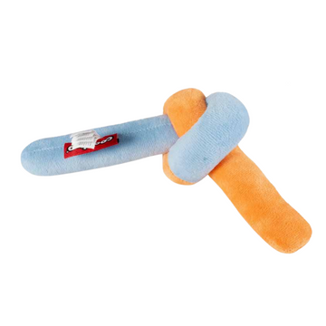 ebi Coockoo KNOTTY NOODLE Plush Cat Toy - ORANGE&LIGHT BLUE/18X10X5.5CM